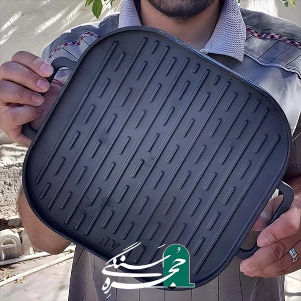 صفحه گریل استیک پز چدنی دو طرفه مدل مربع — تصویر ۵