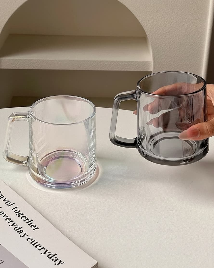 لیوان دسته دار رنگی دلی گلس مدل toroidal square — تصویر ۶
