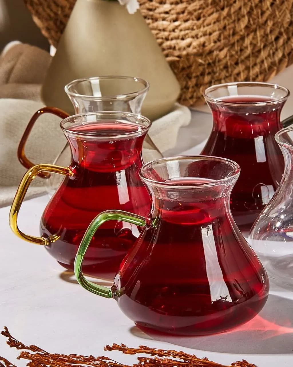 فنجان پیرکس خمره ای دسته رنگی پروتی PEROTTI — تصویر ۳