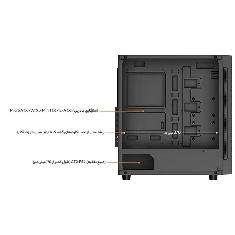 کیس کامپیوتر DEEPCOOL مدل MATREXX 55 MESH ADD-RGB 4F — تصویر ۶