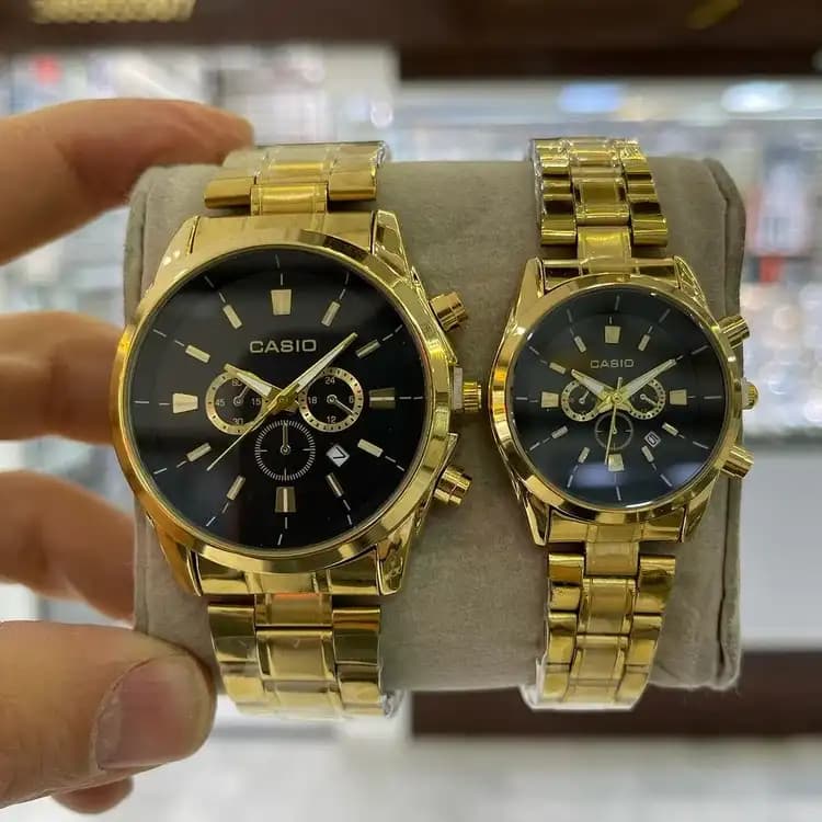 ساعت طرح سه موتور کاسیو 3548 بند طلایی — تصویر ۳