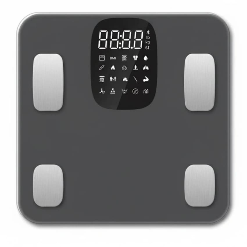 ترازوی دیجیتال الکترونیکی با اندازه‌گیری ترکیب بدن – وزن، BMI، چربی و عضله – مدل بدون بلوتوث