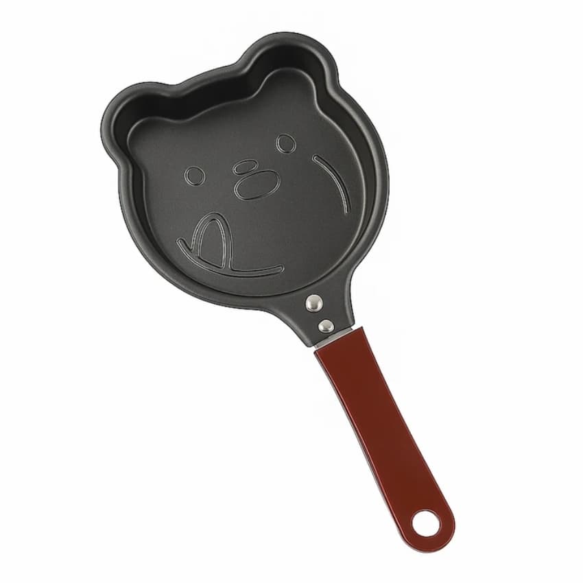 ماهیتابه عروسکی خرسی نچسب با دسته تاشو سایز کوچک