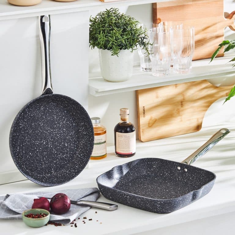 ست ماهیتابه و گریل بایو گرانیتی کاراجا مدل Navy stone