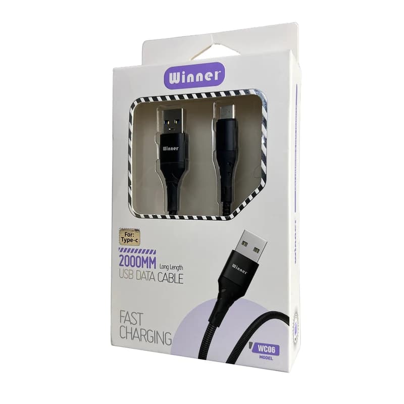 کابل تبدیل USB به USB-C وینر مدل WC06 طول 2 متر