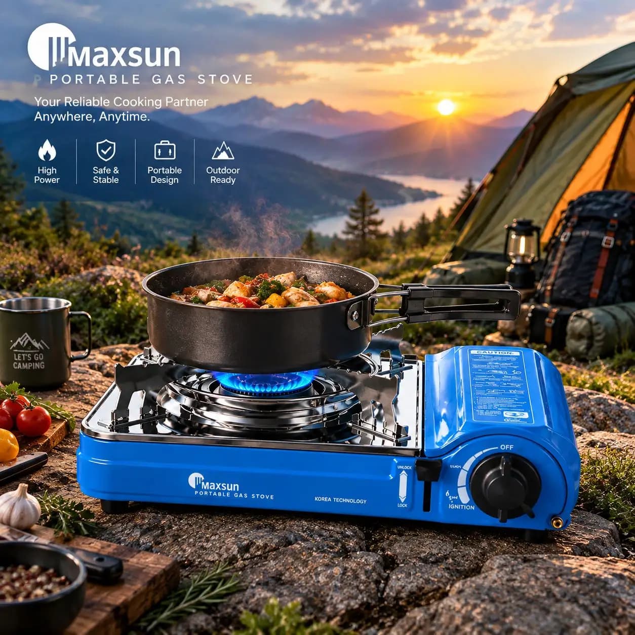 اجاق گاز سفری مکس‌سان مدل MS-3500S — تصویر ۸