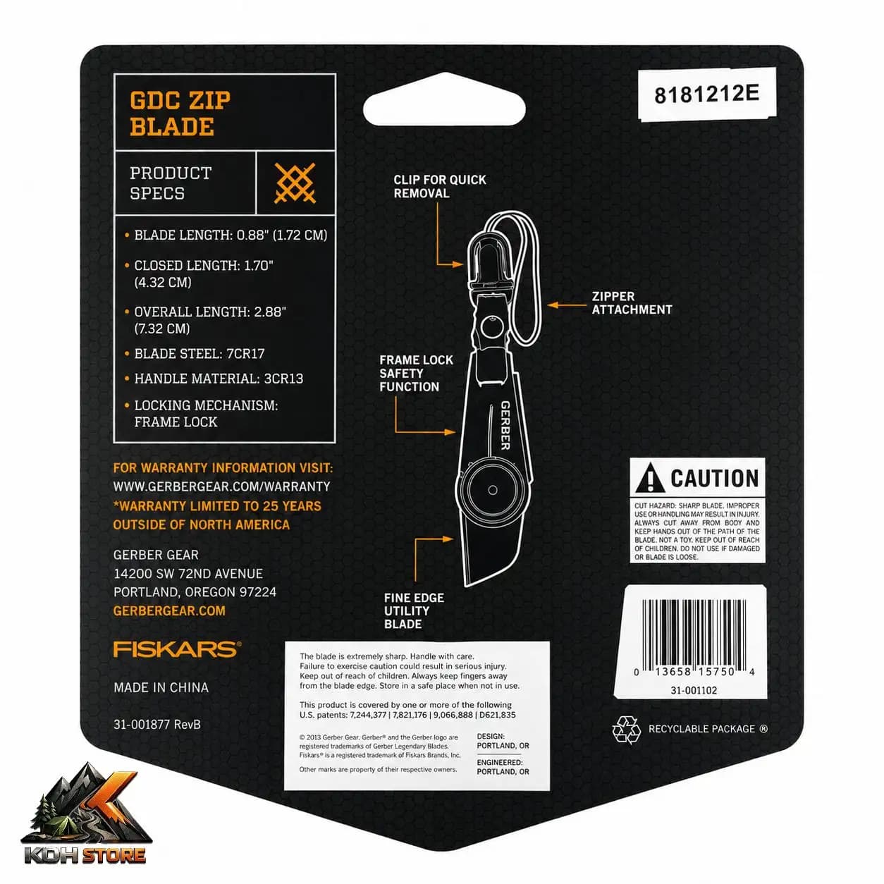 چاقوی سفری گربر مدل GDC Zip Blade — تصویر ۵