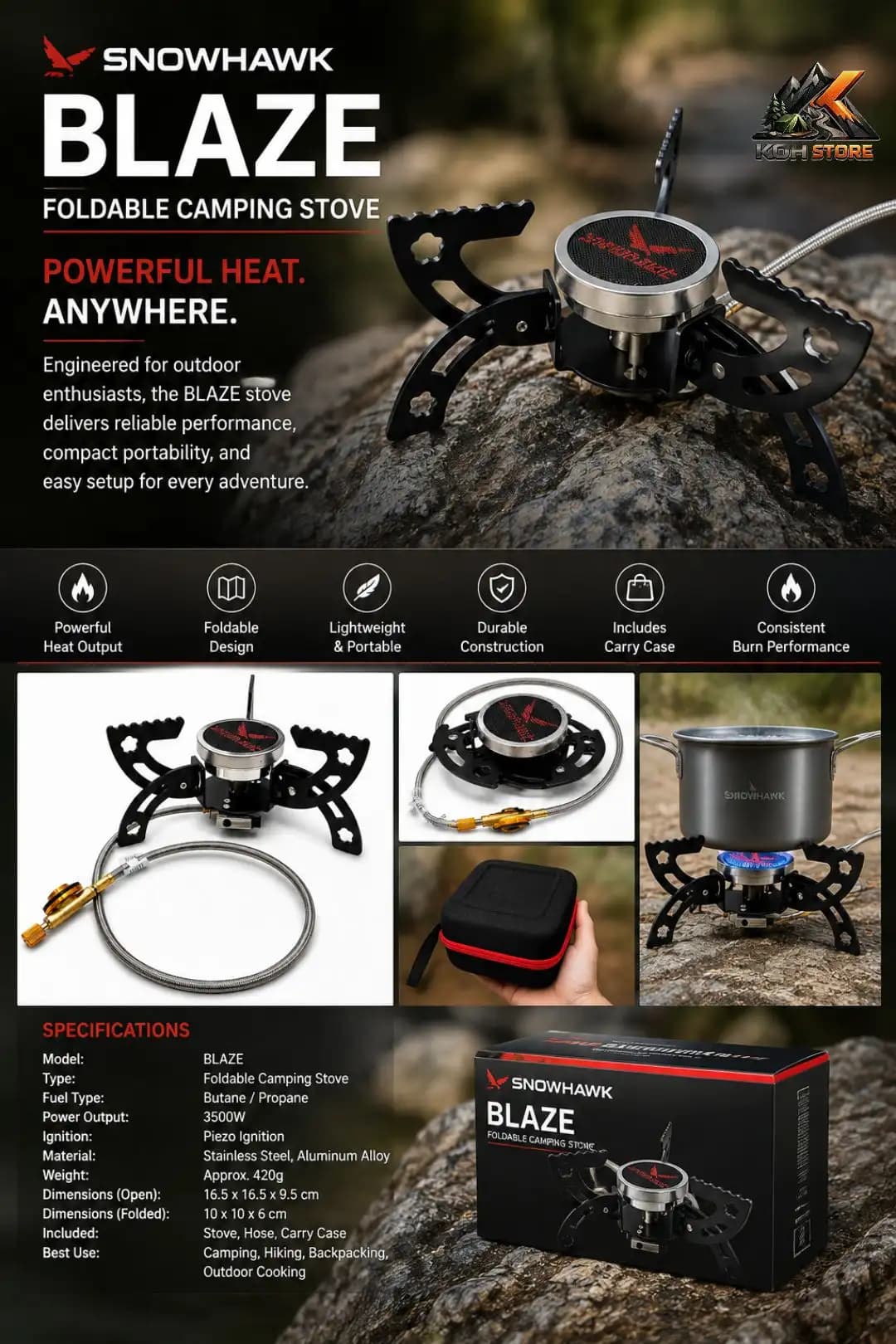 سرشعله تاشو اسنوهاک مدل BLAZE PRO — تصویر ۸