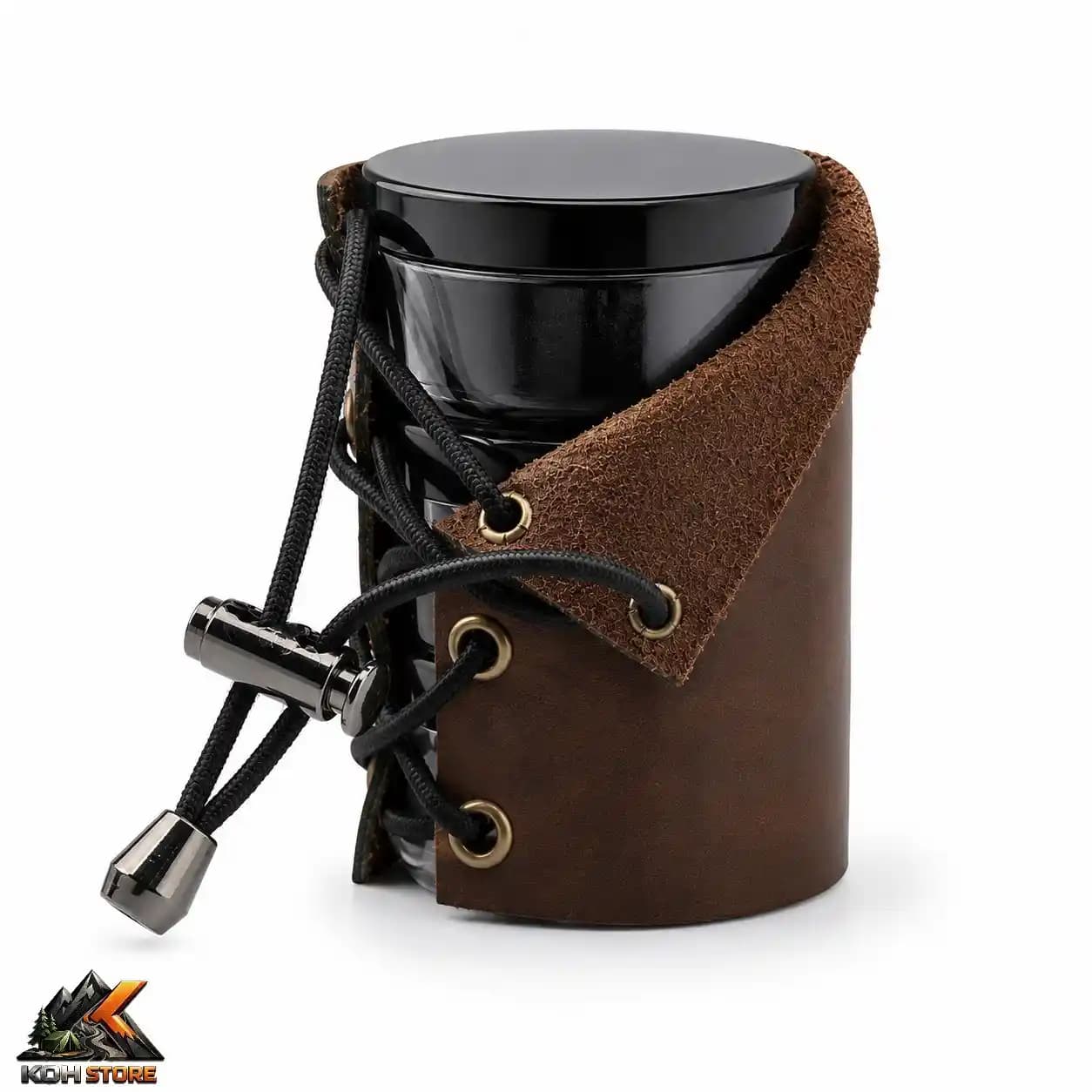 جا ادویه کمپینگ با کاور چرمی بسته سه عددی