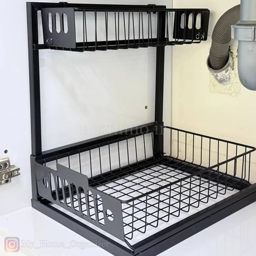 استند کشویی فلزی زیر سینک مدل هرمس
