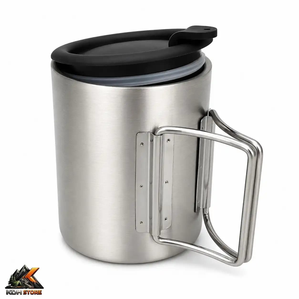 لیوان دوجداره استیل Snow Hawk درب‌دار 300 میلی‌لیتر — تصویر ۲