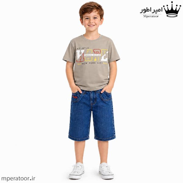 ست تیشرت پنبه سوپر و شلوار جین پسرانه — تصویر ۴