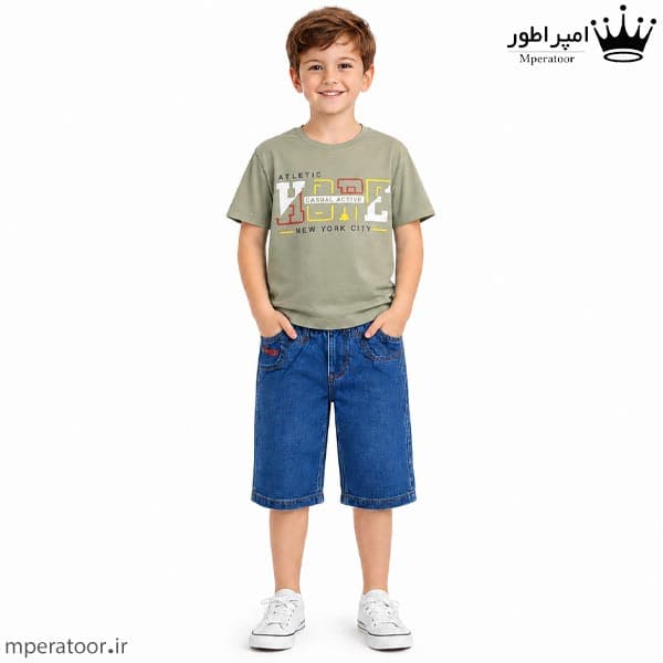 ست تیشرت پنبه سوپر و شلوار جین پسرانه — تصویر ۵