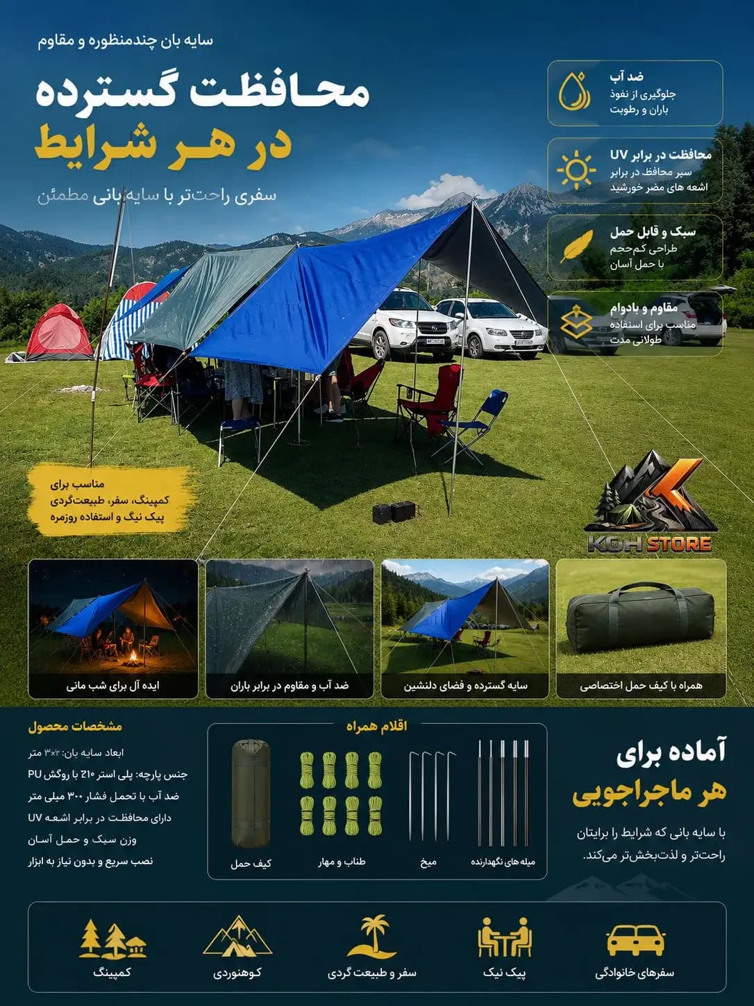 سایه بان یا تارپ دانانیک DANANIK — تصویر ۷