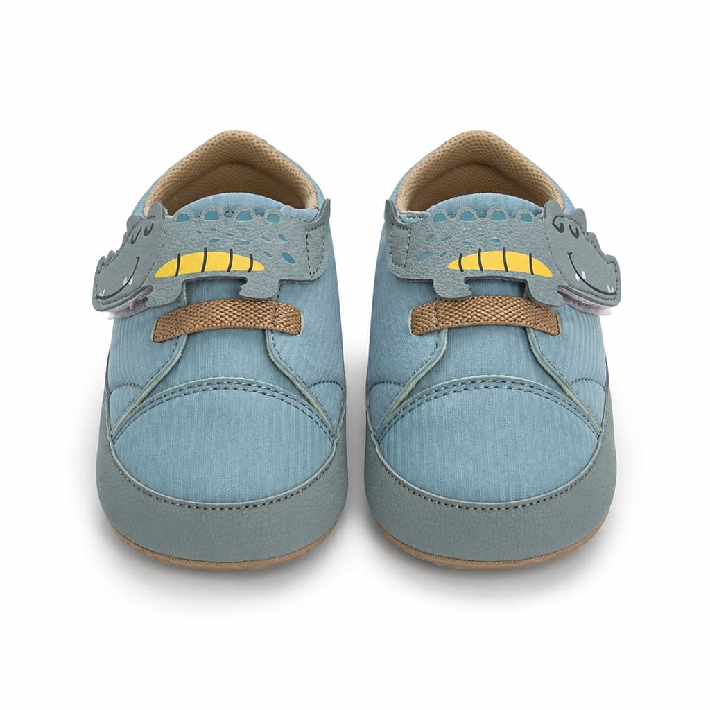 پاپوش نوزادی مدل Crocodile Blue | کفش نوزادی طرح تمساح — تصویر ۴