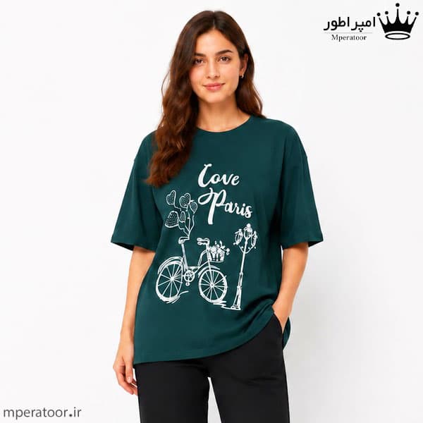تیشرت لانگ زنانه مدل Love paris — تصویر ۲