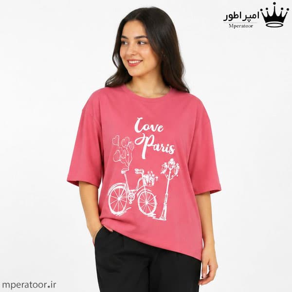 تیشرت لانگ زنانه مدل Love paris — تصویر ۳