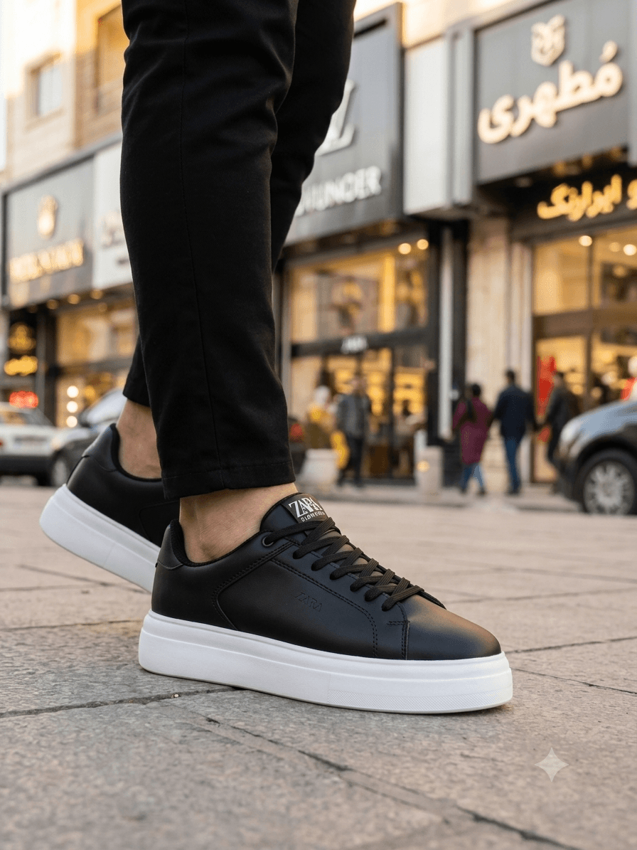 کفش کتونی مردانه زارا مشکی سفید ZARA