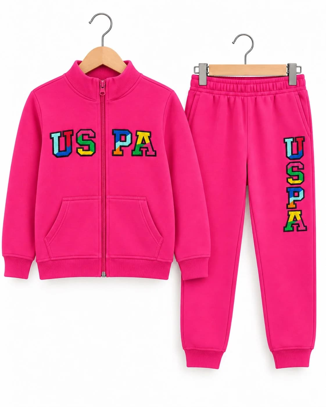 ست سویشرت و شلوار دخترانه US.POLO.ASSN سرخابی — تصویر ۲