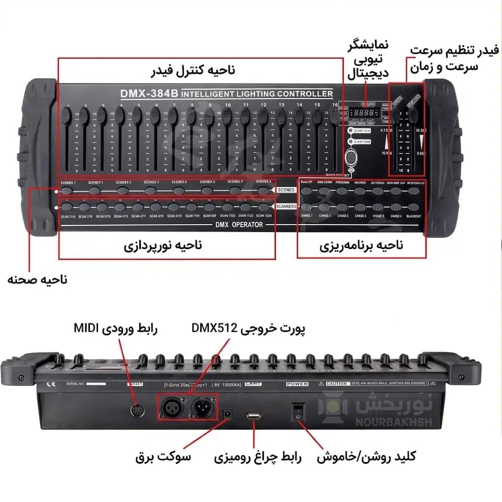 کنترلر نور DMX512 مدل 384 — تصویر ۳