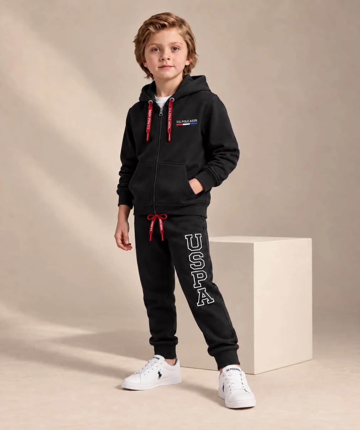 ست سویشرت شلوار پسرانه us.polo.assn مشکی