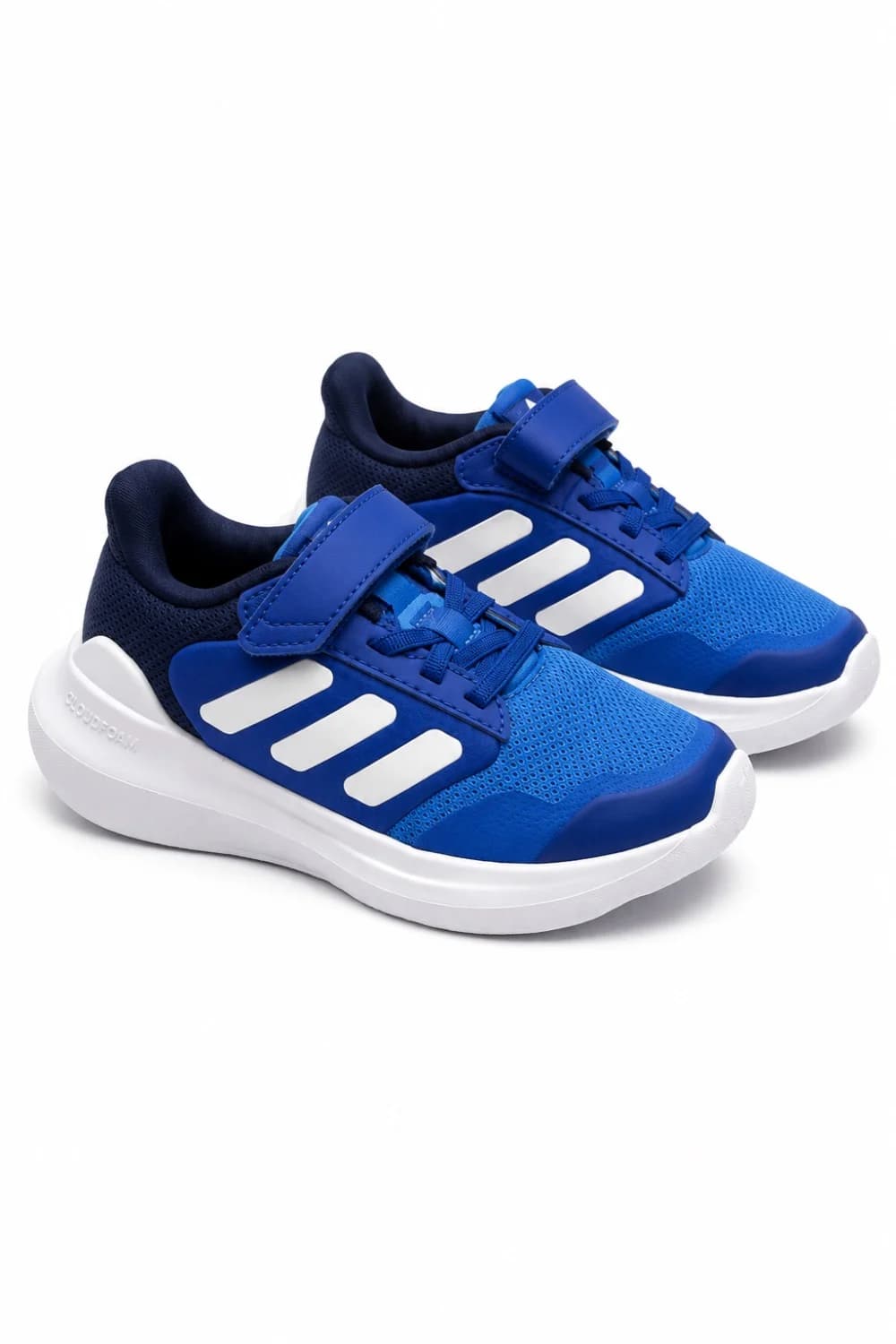 کتونی پسرانه آدیداس اورجینال آبی سه خط سفید ADIDAS