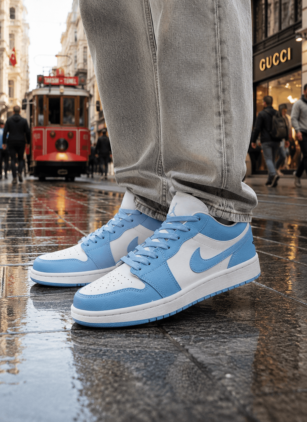 نایک مردانه جردن ۱ ICE BLUE سفید آبی