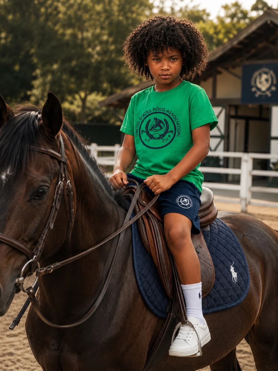 ست تیشرت شلوارک پسرانه us.polo.assn سبز و سرمه ای