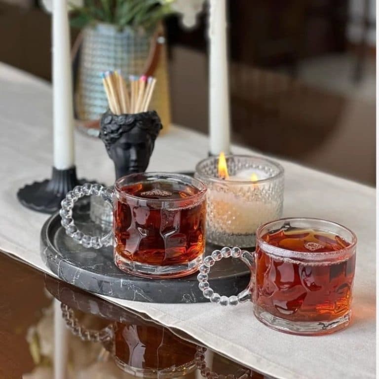 ماگ دسته مرواریدی طرح انگشتی deli glass
