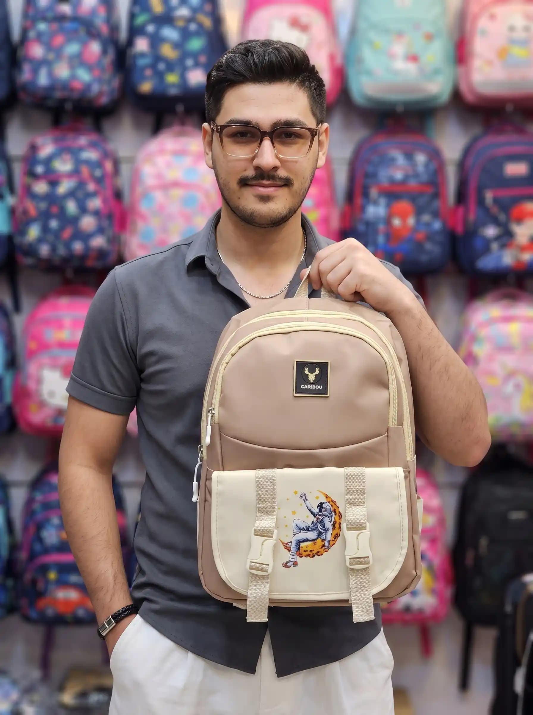 کوله پشتی مدرسه کاریبو فانتزی دخترانه کد 10200 — تصویر ۲