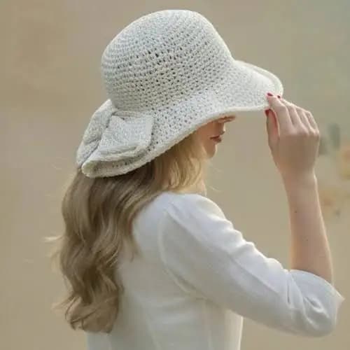 کلاه رافیا سفید کد 202