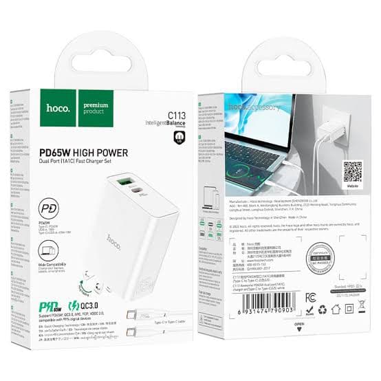 شارژر دیواری 65 وات هوکو مدل C113 USB PD