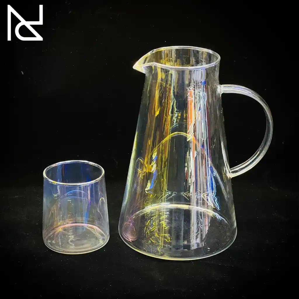 ست پارچ و لیوان پیرکس هفت‌رنگ (گلکسی) | Deli Glass