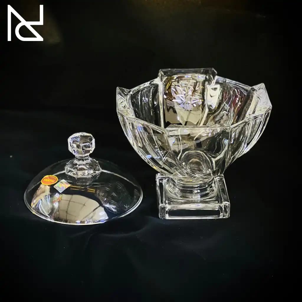 شکلات‌خوری بلوری پایه‌دار | طرح اسکوئر — تصویر ۳