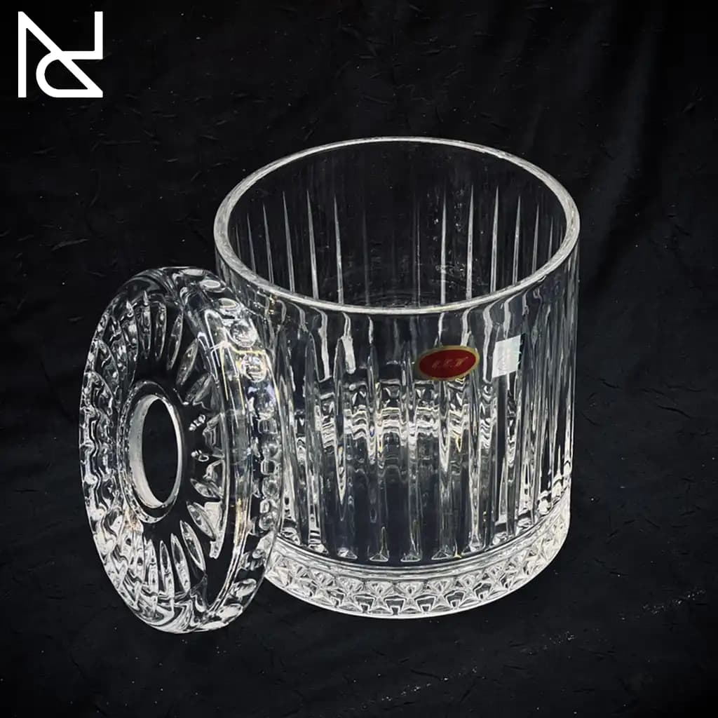 جای دستمال کاغذی بلوری استوانه‌ای مدل الیسا (خطی) — تصویر ۲