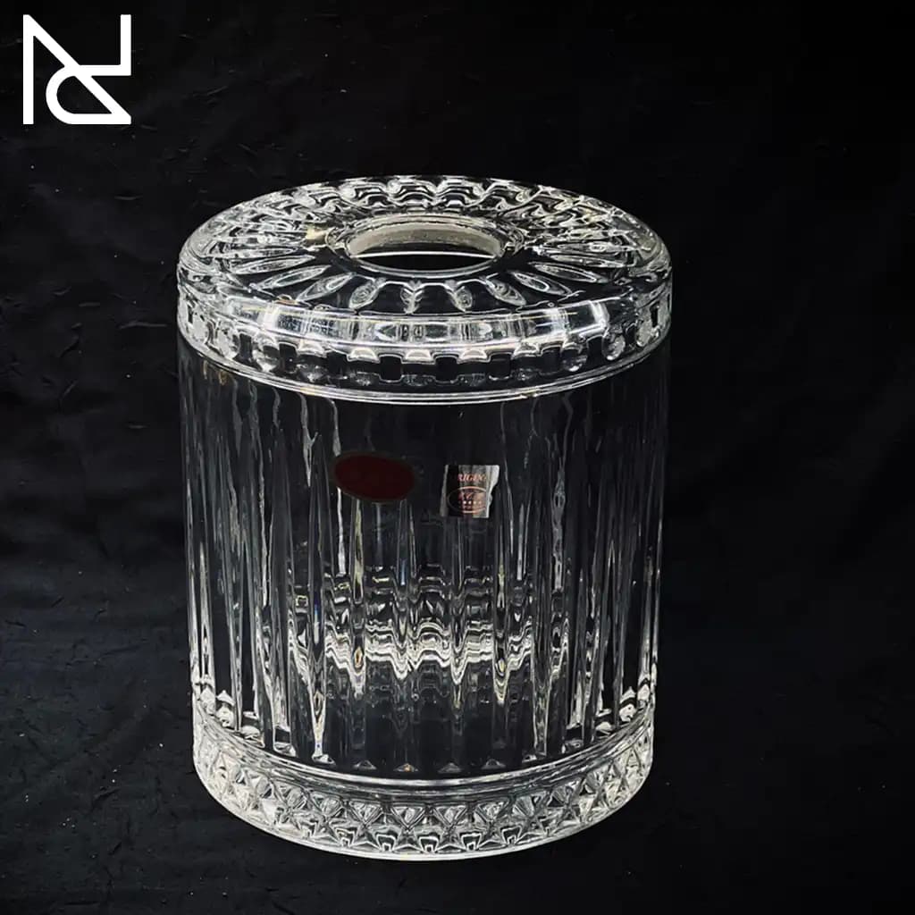 جای دستمال کاغذی بلوری استوانه‌ای مدل الیسا (خطی) — تصویر ۳