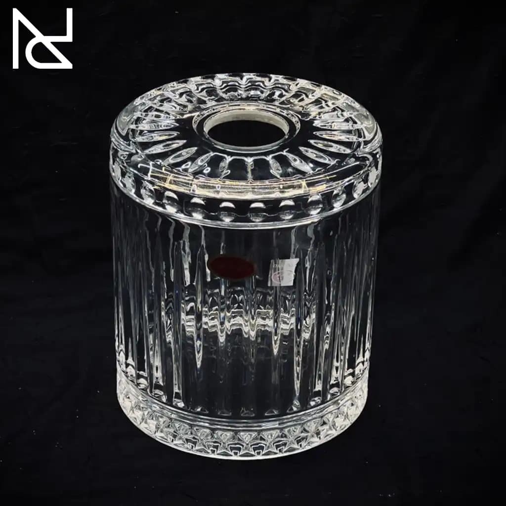 جای دستمال کاغذی بلوری استوانه‌ای مدل الیسا (خطی)