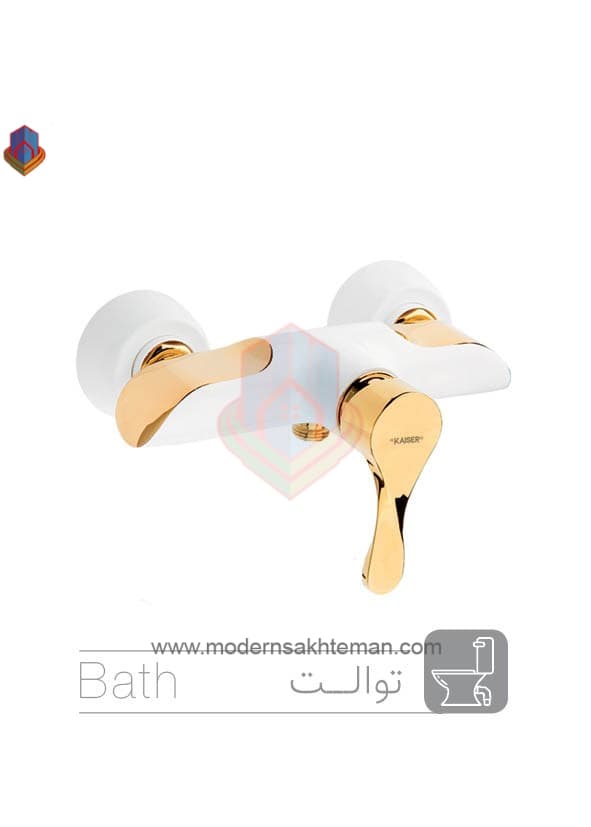 شیر آفتابه کیسر مدل کارن سفید طلایی