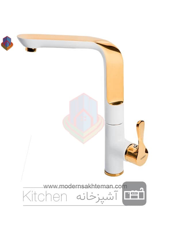شیر سینک کیسر مدل کارن سفید طلایی