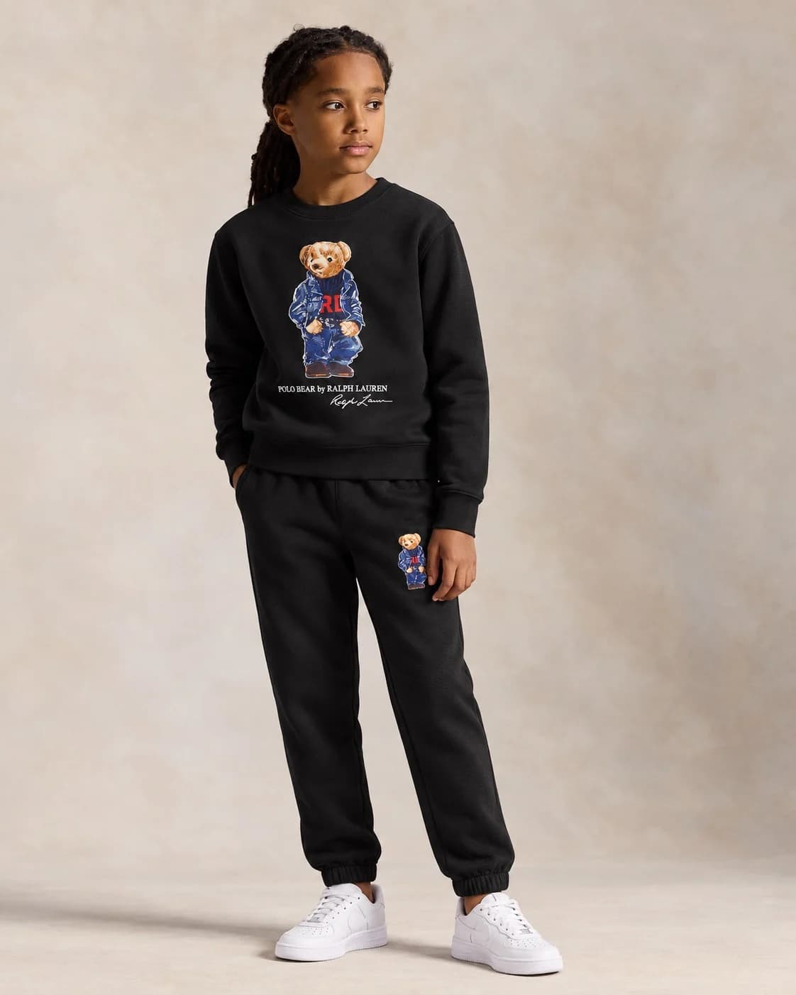ست سویشرت شلوار بچگانه polo ralph lauren مدل polo bear مشکی