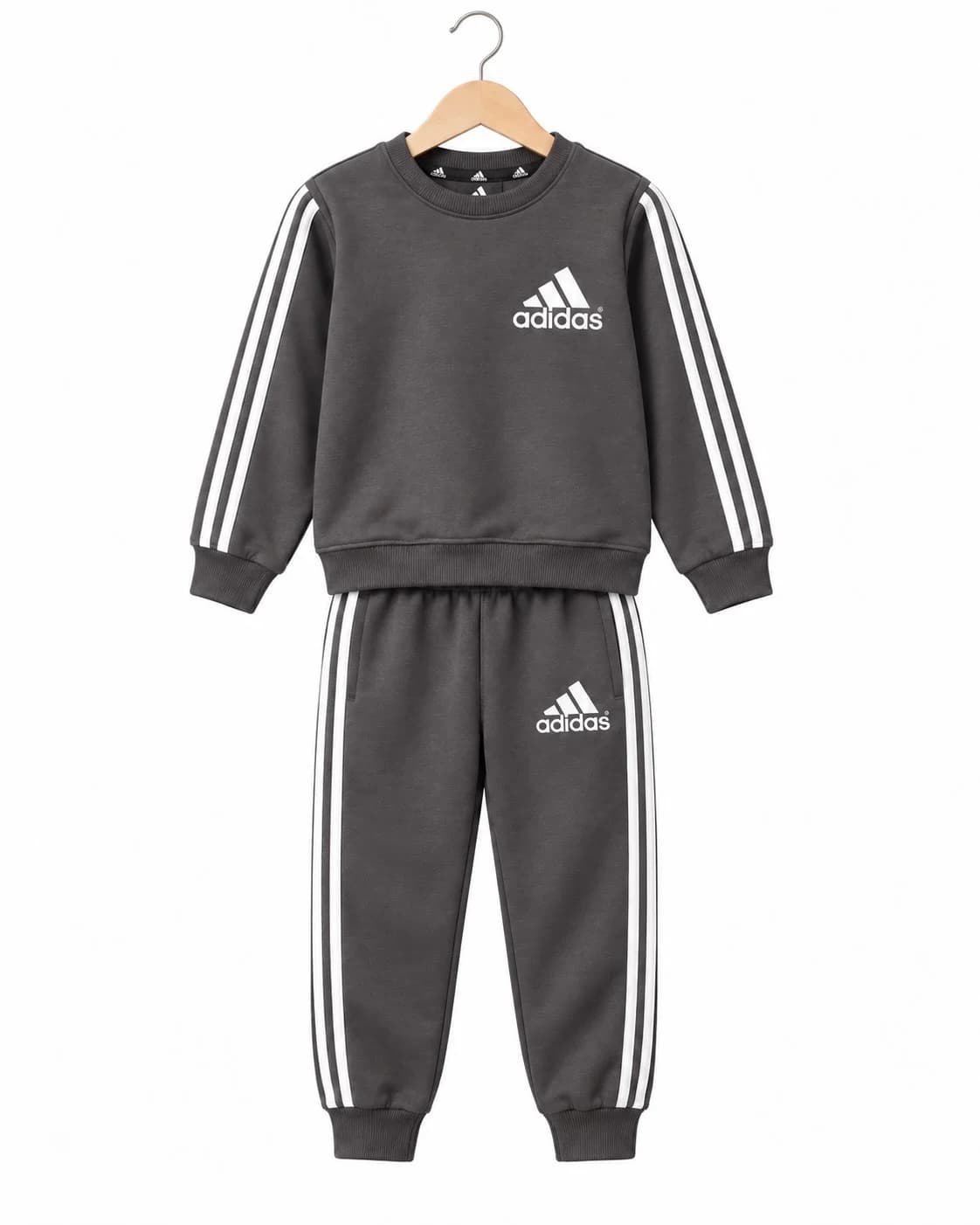 ست بلوز و شلوار بچگانه آدیداس طوسی تیره|Adidas kids tracksuit -charcoal grey — تصویر ۵