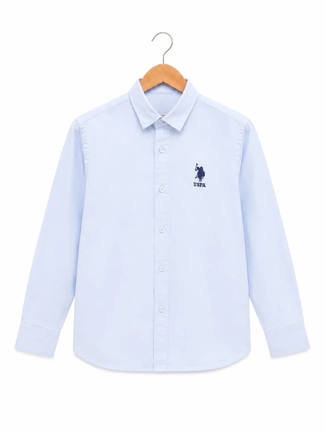 پیراهن پسرانه آبی آستین بلند US.POLO.ASSN