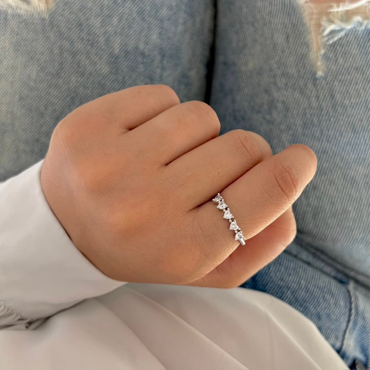 انگشتر قلب نگینی ژوپینگ — تصویر ۲