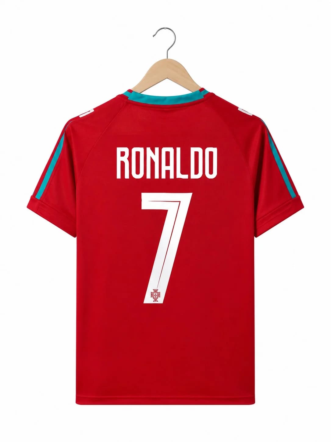 ست تیم ملی فوتبال پرتغال مدل RONALDO 7/ قرمز وارداتی — تصویر ۳