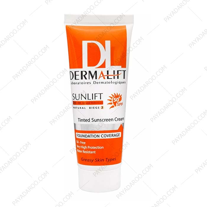 کرم ضد آفتاب SPF50 پوست چرب درمالیفت بژ طبیعی — تصویر ۳