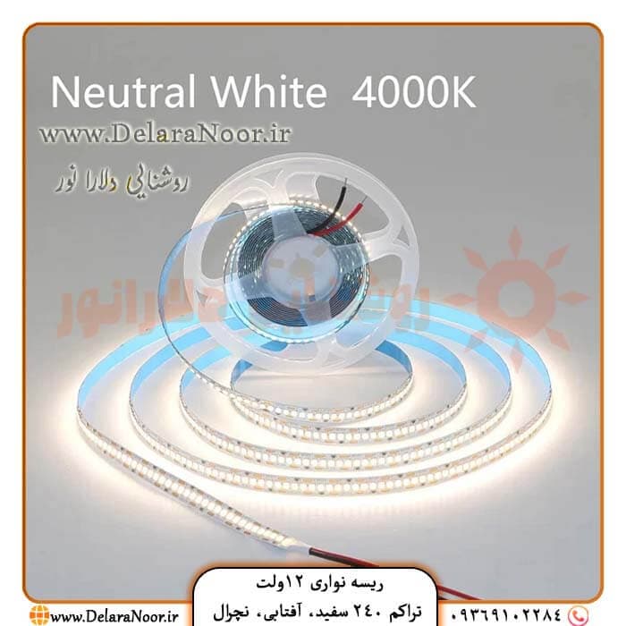ریسه نواری 12 ولت تراکم 240 (آفتابی، مهتابی، نچرال) — تصویر ۶
