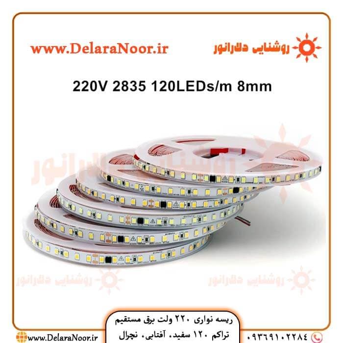 ریسه نواری 220 ولت برق مستقیم تراکم 120 (آفتابی، مهتابی، نچرال)