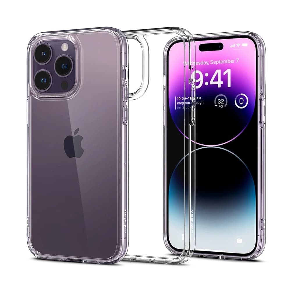 کاور اسپیگن مدل Ultra Hybrid clear مناسب برای گوشی موبایل اپل iPhone 14 Pro