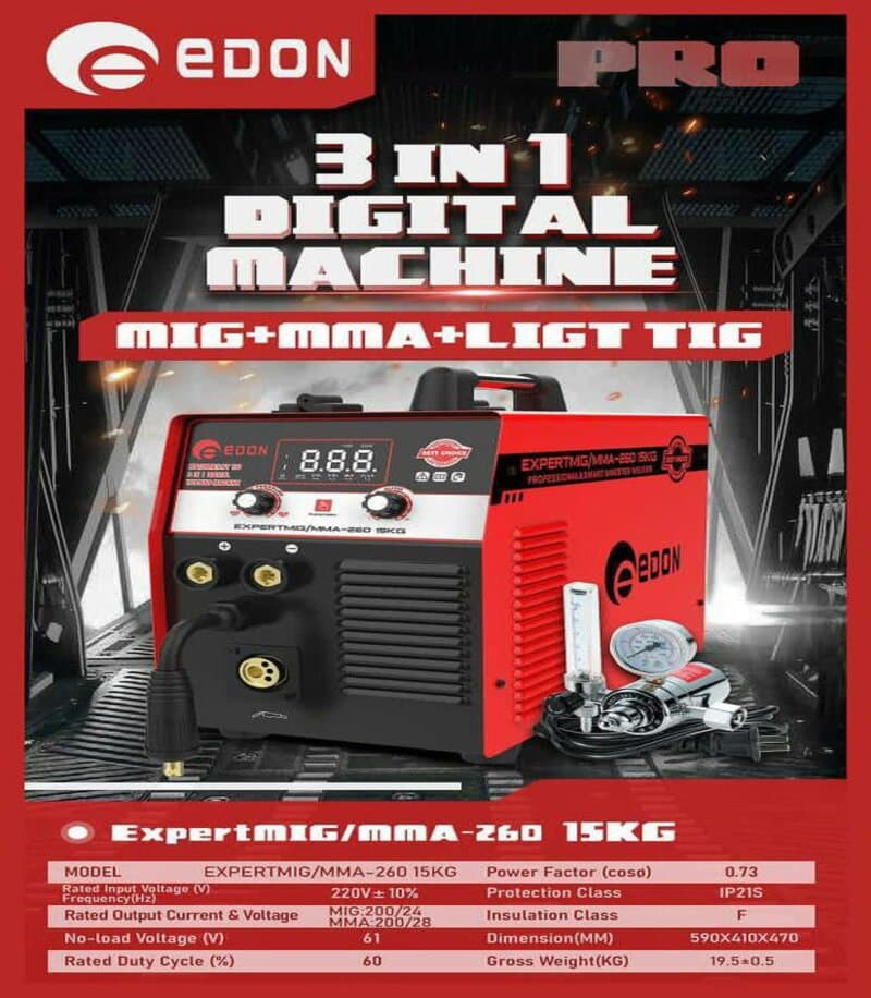دستگاه جوش اینورتر ادون مدل ExpertMIG/MMA-260 ظرفیت ۲۶۰ آمپر | تضمین کیفیت