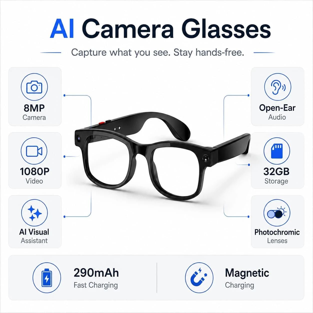 عینک هوشمند AIMB-G2 Pro | دوربین ۸ مگاپیکسل — تصویر ۶
